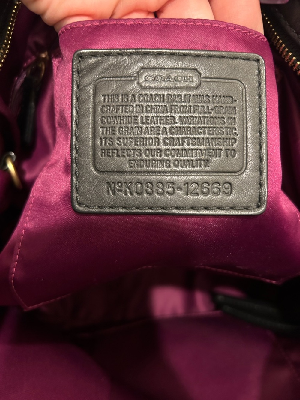 Coach Zoe Hobo Black Leather Shoulder Bag with Gold Accents - Picture 3 of 17